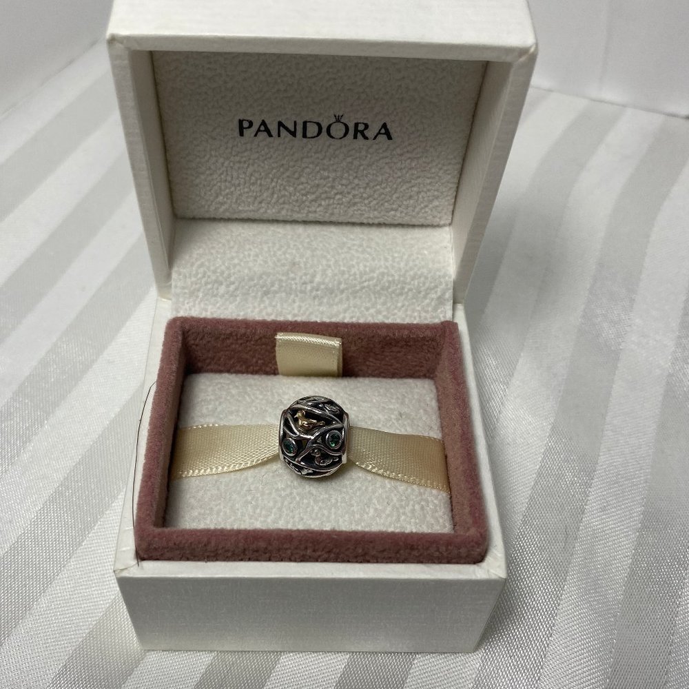 New Pandora 14K gold & Sterling Silver Charm in Box